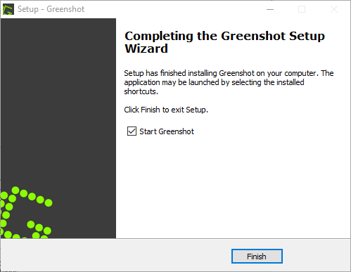 Complete Greenshot setup wizard