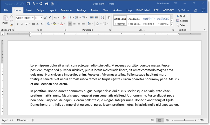 Generate filler text into Microsoft Word Automatically