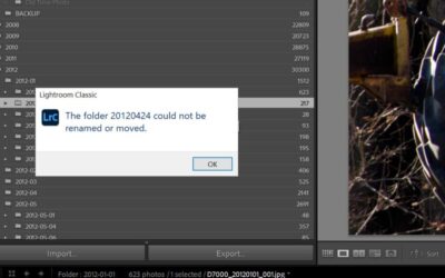 Lightroom Classic – Error Renaming and Moving files and folders